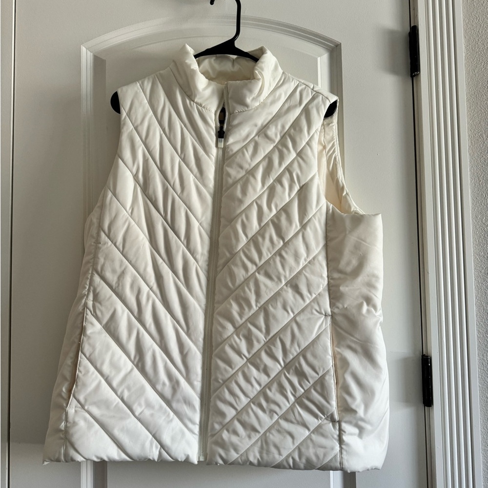 Lands End Ivory Quilted Vest - Size XL